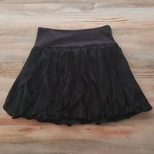 Aqua Black Ruffled Mini Skirt